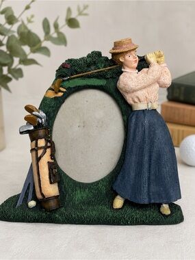 Vintage FIGI Graphics Golf Woman Picture Frame Resin Desktop Photo Frame 4x6